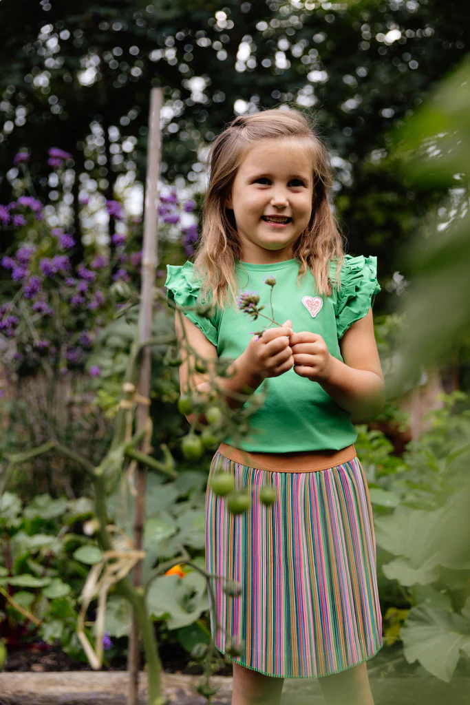 Quapi plissé rok met meerkleurige print LAATSTE STUK MAAT 122/128