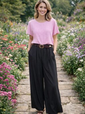 Broek zwart met riem