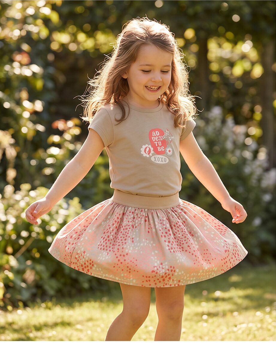 Quapi rok beige met stippen | AOP Multi-dot