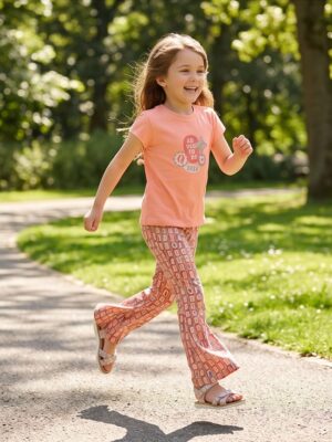 Quapi flared broek met vrolijke print