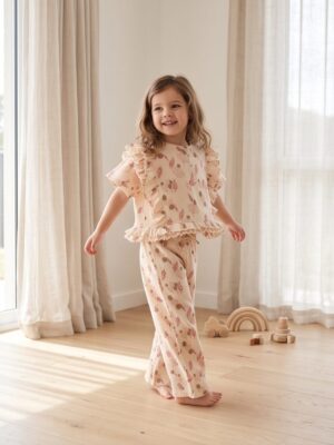 Levv Broek Créme met bloemen Suus