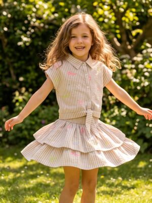 Quapi blouse met paarse streep