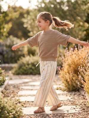 Levv broek Stacy taupe stripe