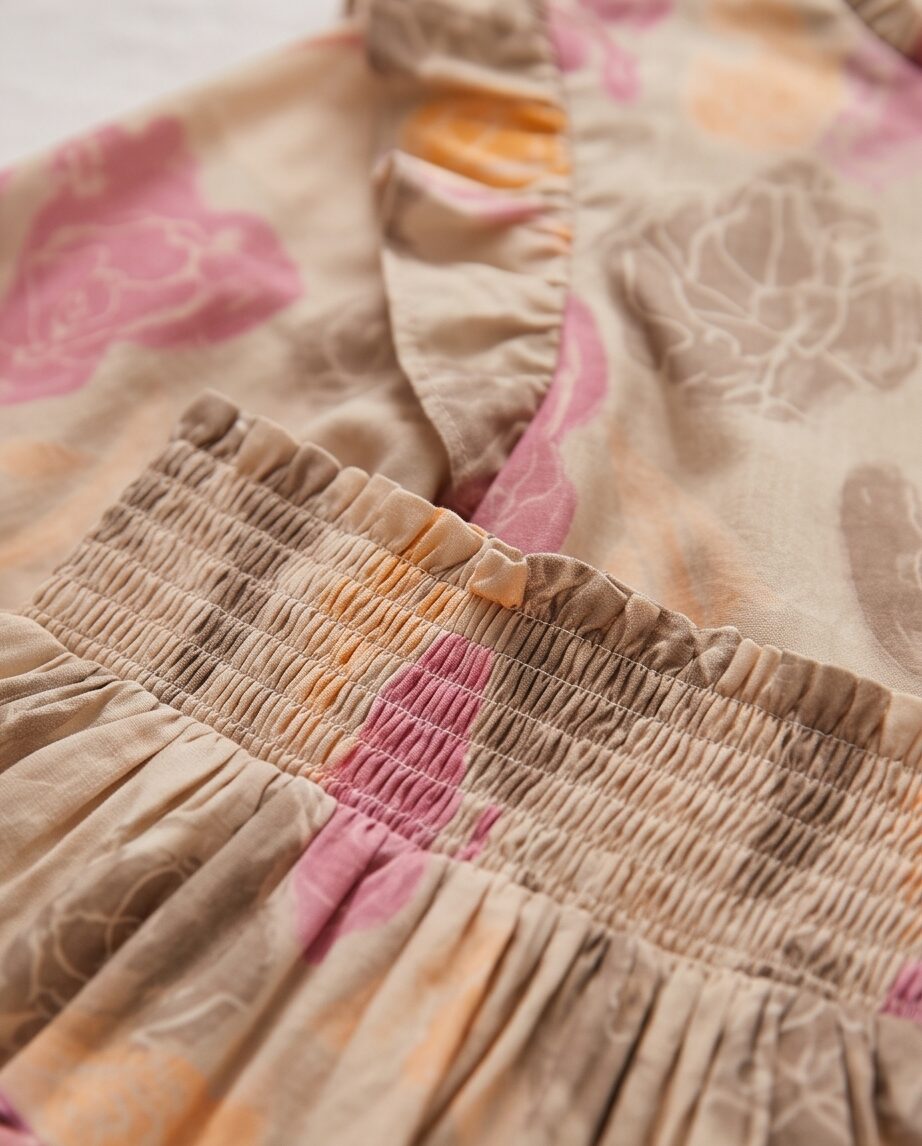 Levv shirt Beige met bloemen | AOP Sand Flower Serena - Afbeelding 4