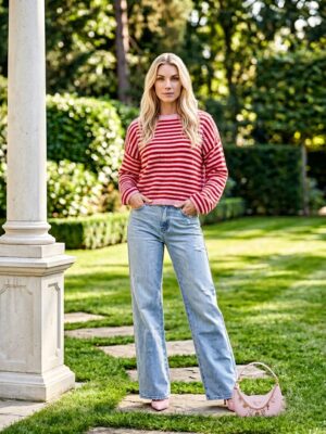 Marley Stripe Sweat Red/Pink