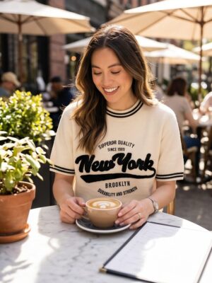 Korte mouw NewYork Brooklyn zwart