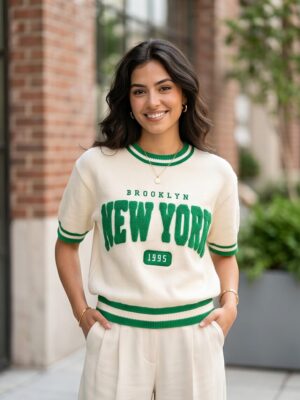 Korte mouw New York 1995 Groen