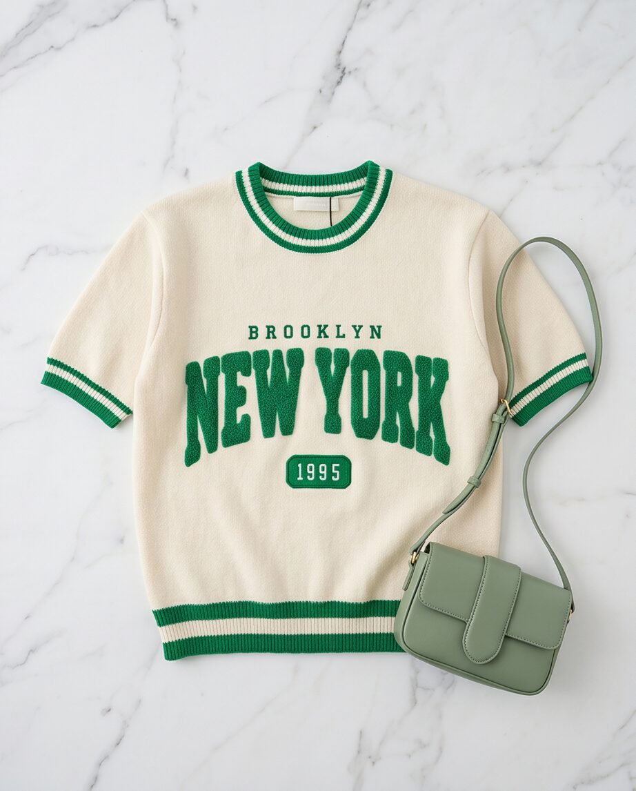 Korte mouw New York 1995 Groen - Afbeelding 2