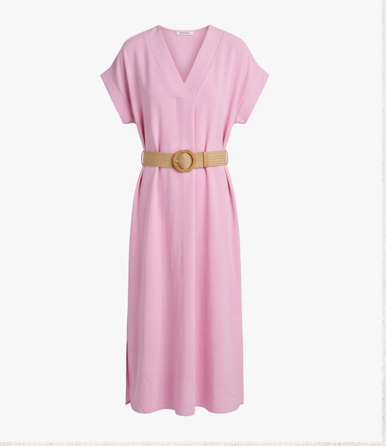 Jurk Molly roze met riem - Afbeelding 4