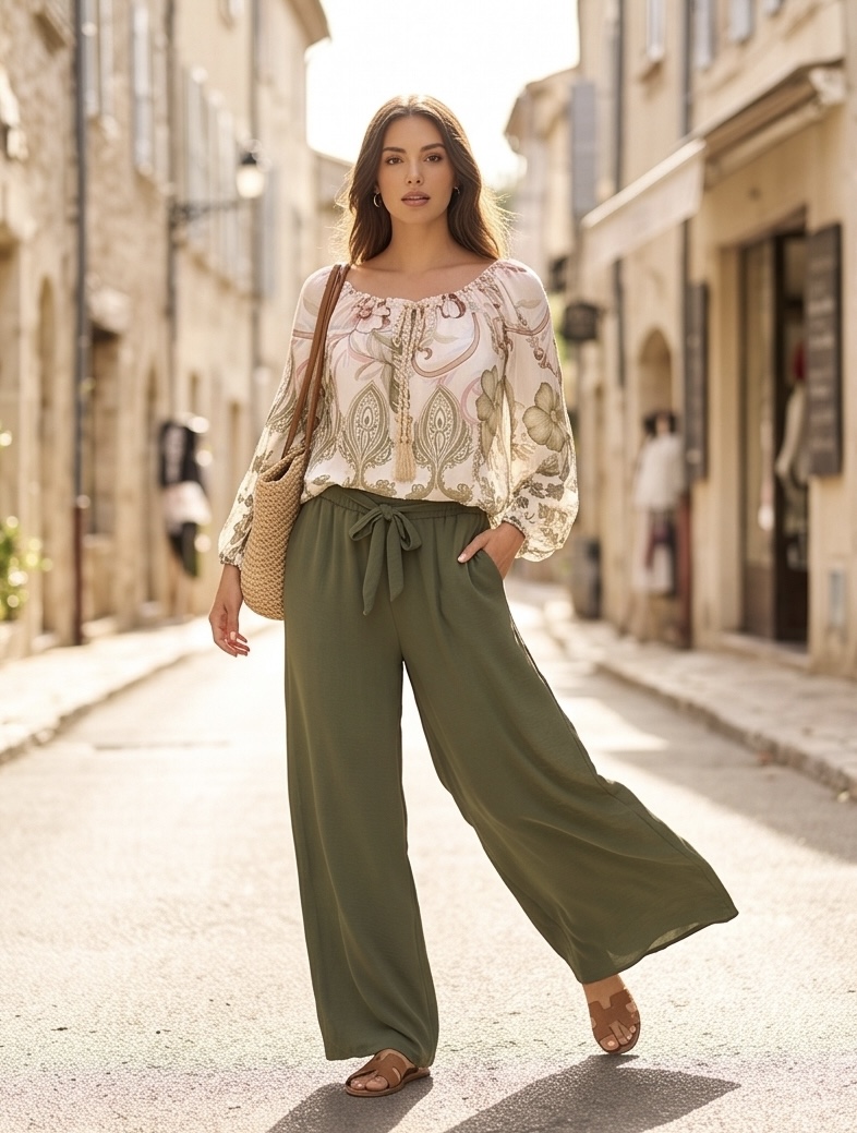 Blouse bloem groen - Afbeelding 4