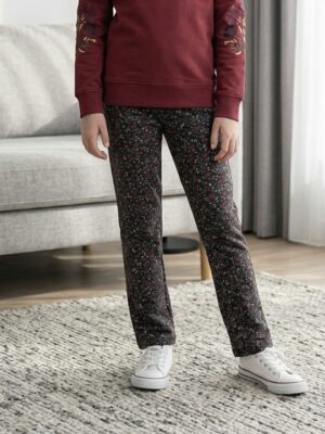 Lovestation22 flared pants Geertje black aop (B24-709)