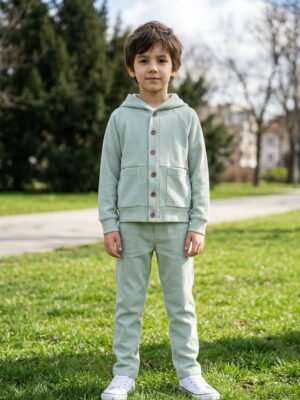 Dirkje jongens cardigan zachtgroen N58645-35 LAATSTE STUK 110