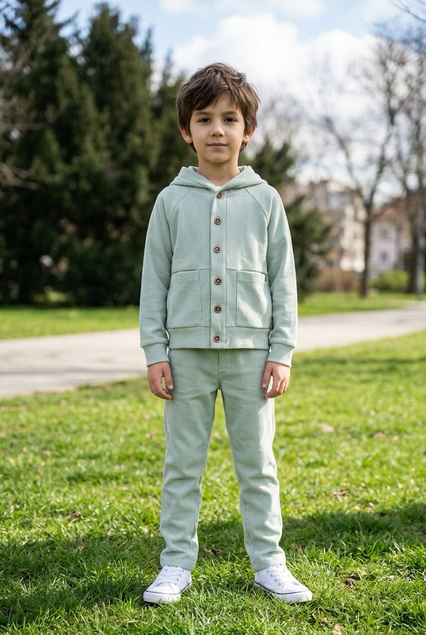 Dirkje jongens cardigan zachtgroen N58645-35 LAATSTE STUK 110
