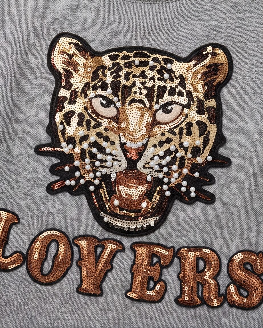 Trui pearl Lovers tijger grijs - Afbeelding 3