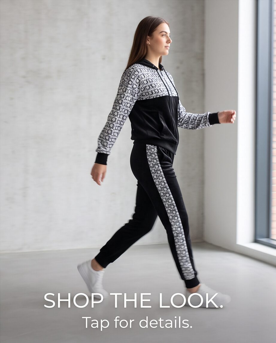 Set Dames Disco Wit/zwart - Afbeelding 3