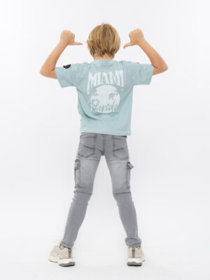 No Way Monday jongens T-shirt loose fit blauw Miami N58150-1