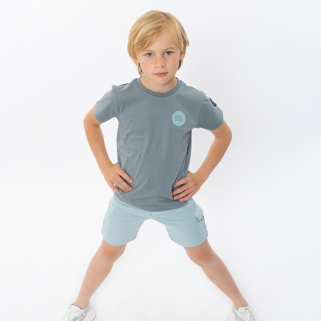 No Way Monday jongens jogging shorts blauw cargo N58167-1