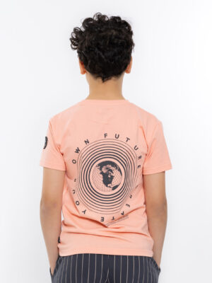 No Way Monday jongens T-shirt koraal N58220-1