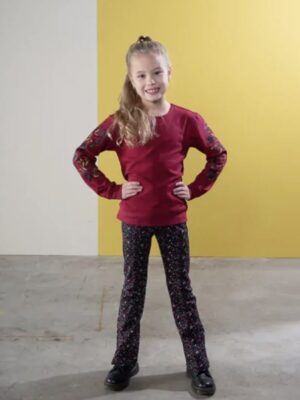 Lovestation22 flared pants Geertje black aop (B24-709)