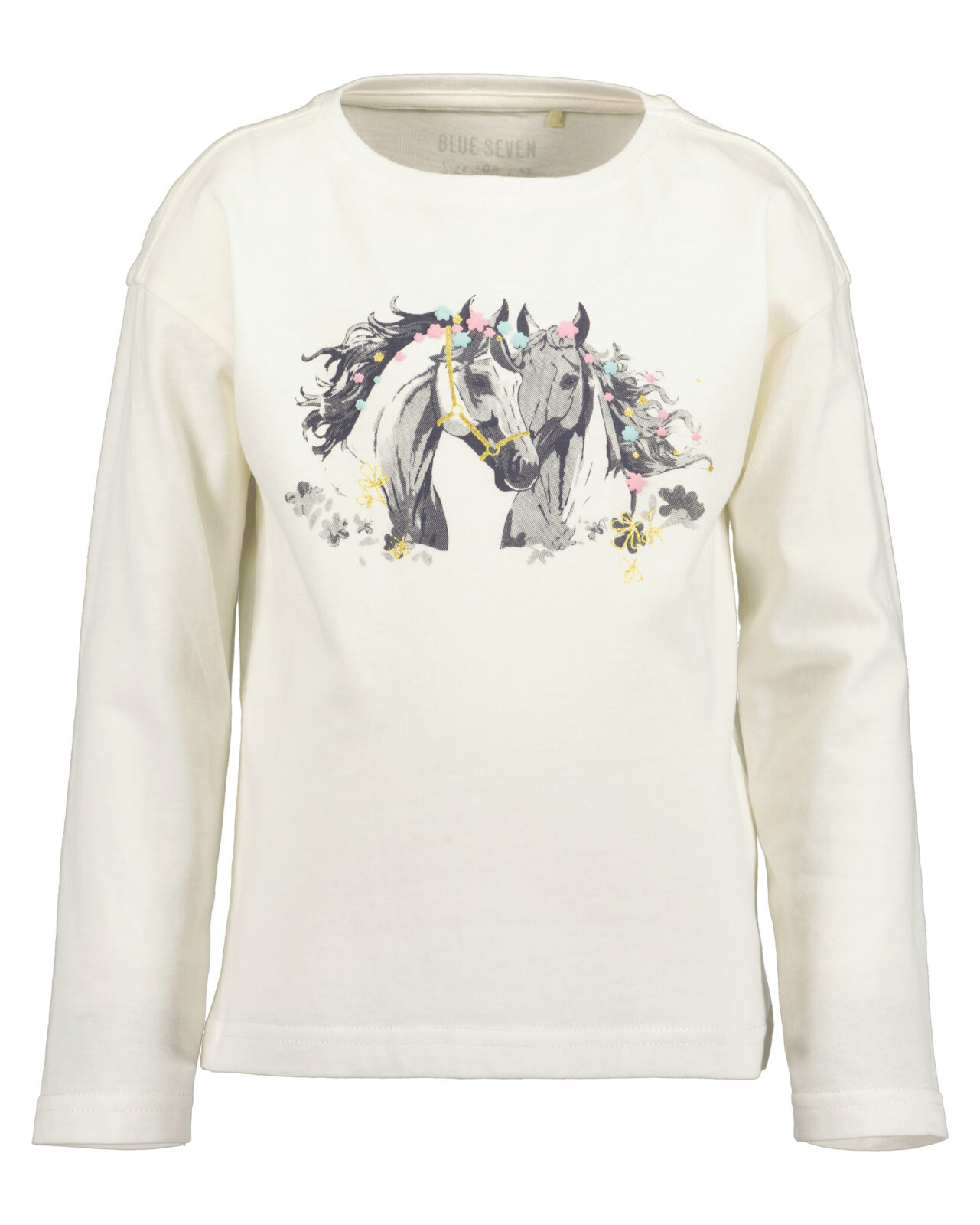 Blue Seven longsleeve paard wit 750798_0110 - Afbeelding 2