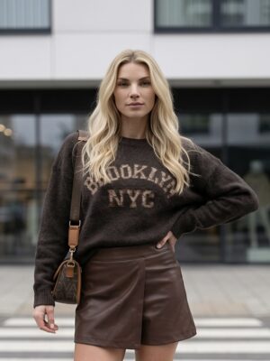 Brooklyn guc print sweater choco