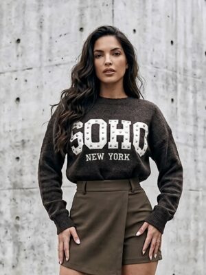 SOHO studs sweater choco
