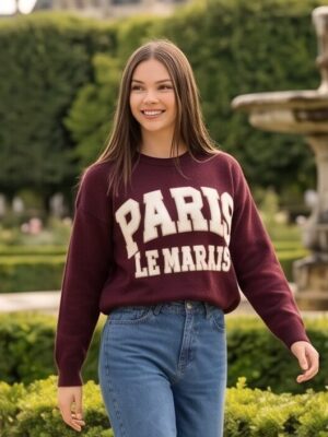 Paris Teddy sweat 829 Bordeaux