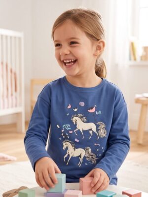 Blue Seven longsleeve paarden blauw 750798_5403