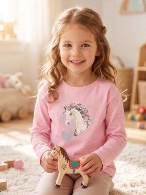 Blue Seven longsleeve paard roze 750798_4160