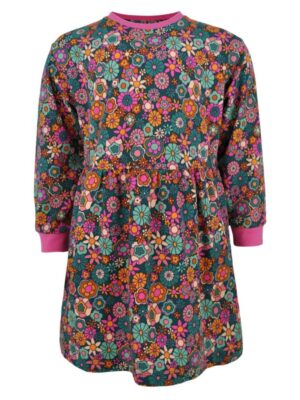 Jurk met bloemetjesprint Seventy-SG-52-F dark green