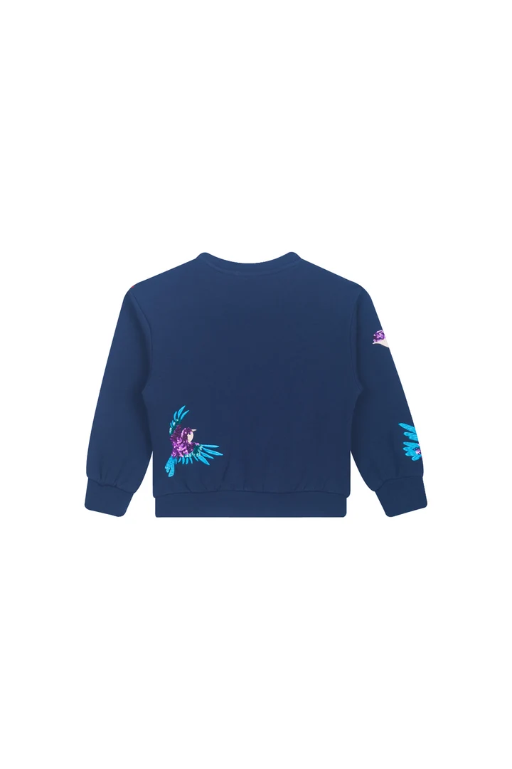 Someone sweater lieve glitter vogelprint navy Talia-SG-16-J LAATSTE STUK MAAT 110 - Afbeelding 2
