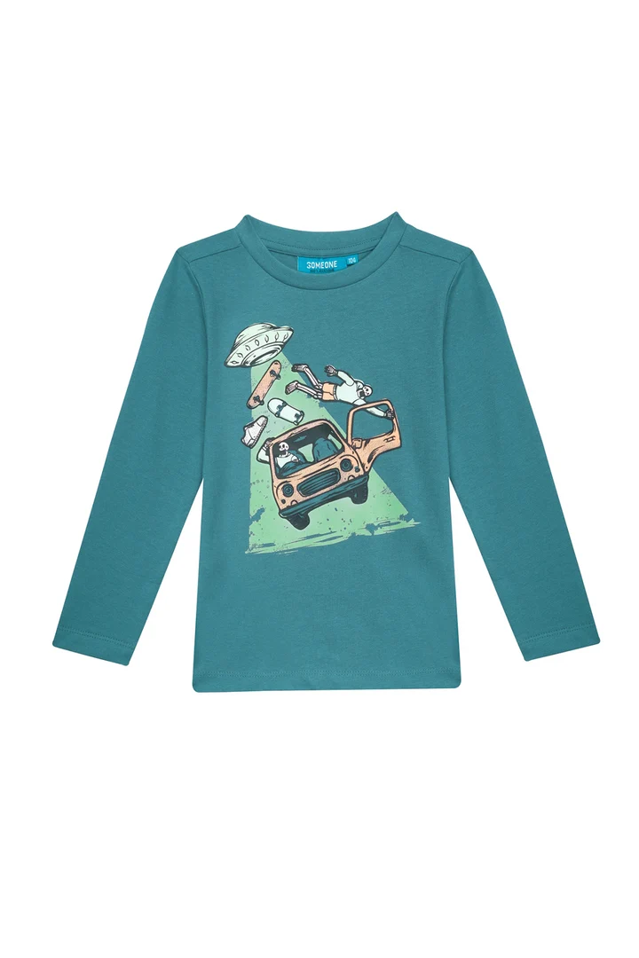 Someone longsleeve petrol Bowery-SB-03-D