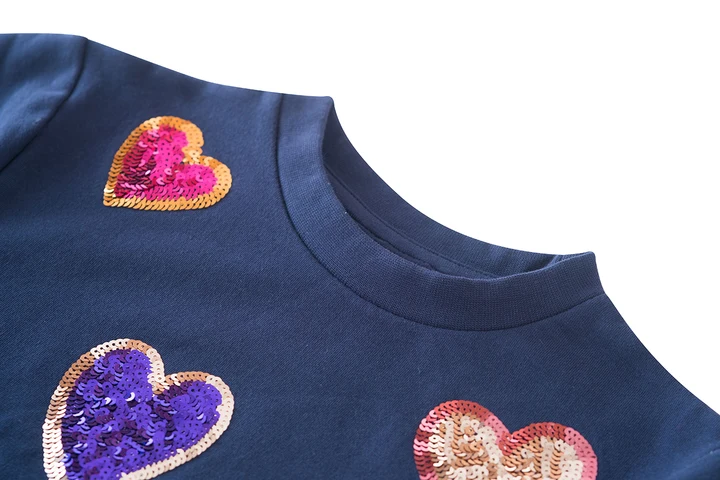 Someone sweater met glitterende hartjes navy Giselle-SG-16-D LAATSTE STUK MAAT 92 - Afbeelding 3