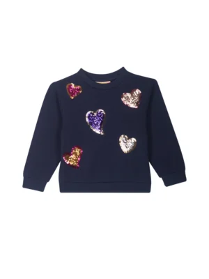 Someone sweater met glitterende hartjes navy Giselle-SG-16-D LAATSTE STUK MAAT 92