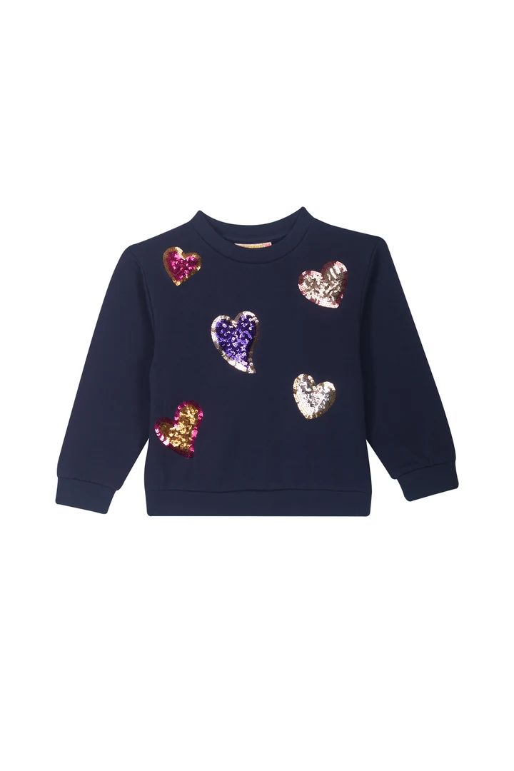 Someone sweater met glitterende hartjes navy Giselle-SG-16-D LAATSTE STUK MAAT 92