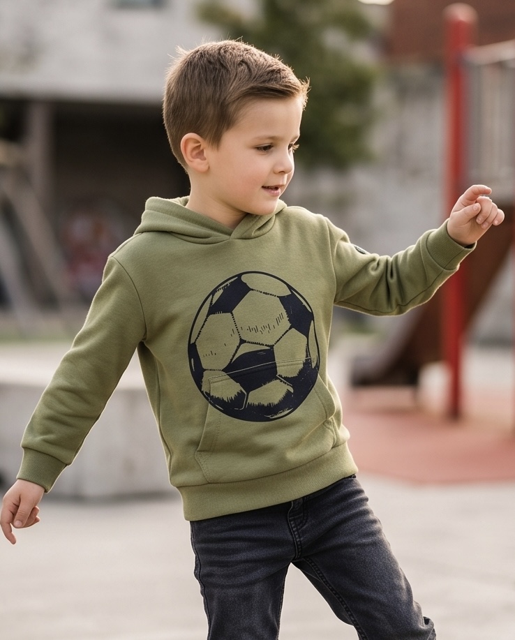 Someone hoodie met voetbal khaki Nelson-SB-16-A