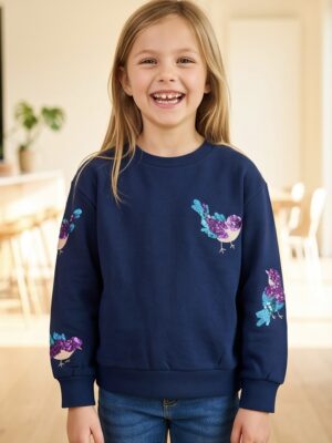Someone sweater lieve glitter vogelprint navy Talia-SG-16-J LAATSTE STUK MAAT 110