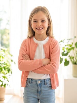 Mini Rebels vest met knoopjes peach Alba-SG-15-A