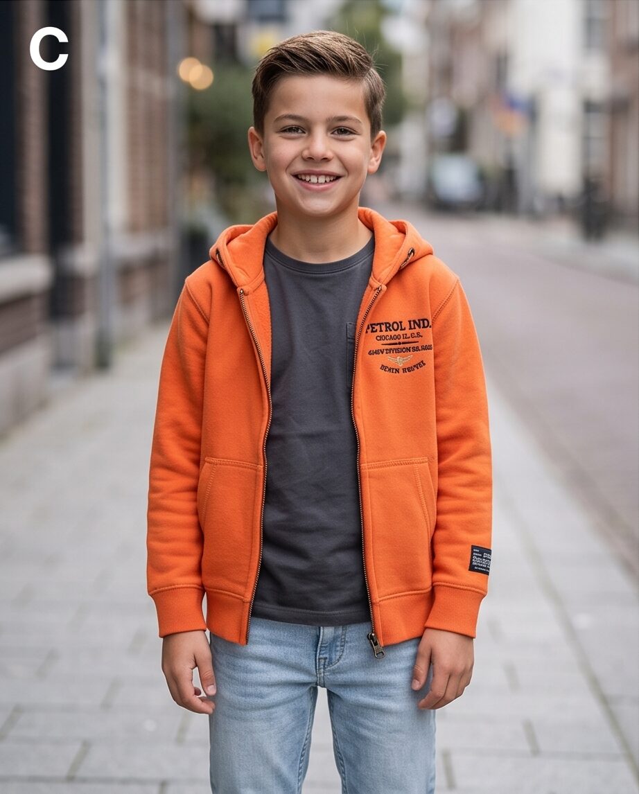 Petrol Hoodie met kap oranje Chicago