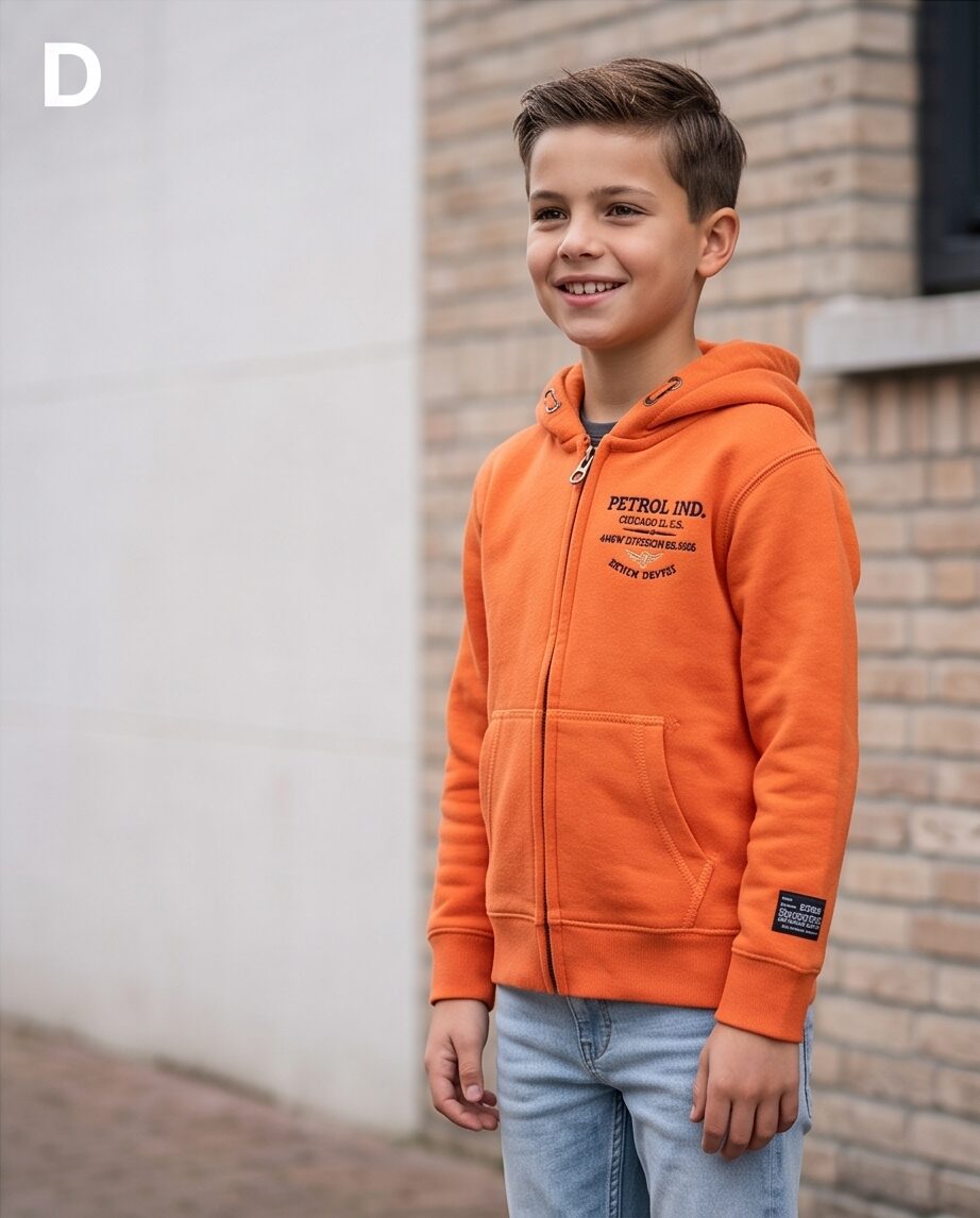 Petrol Hoodie met kap oranje Chicago - Afbeelding 2