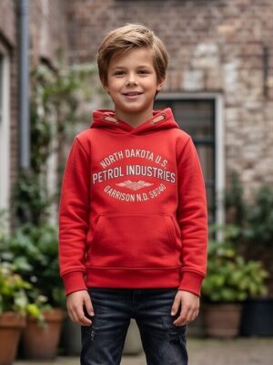 Petrol Hoodie rood North Dakota