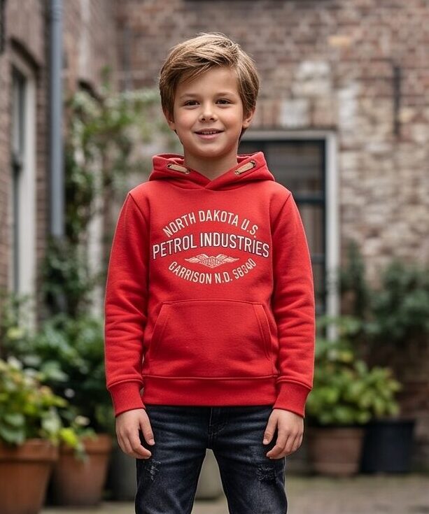 Petrol Hoodie rood North Dakota