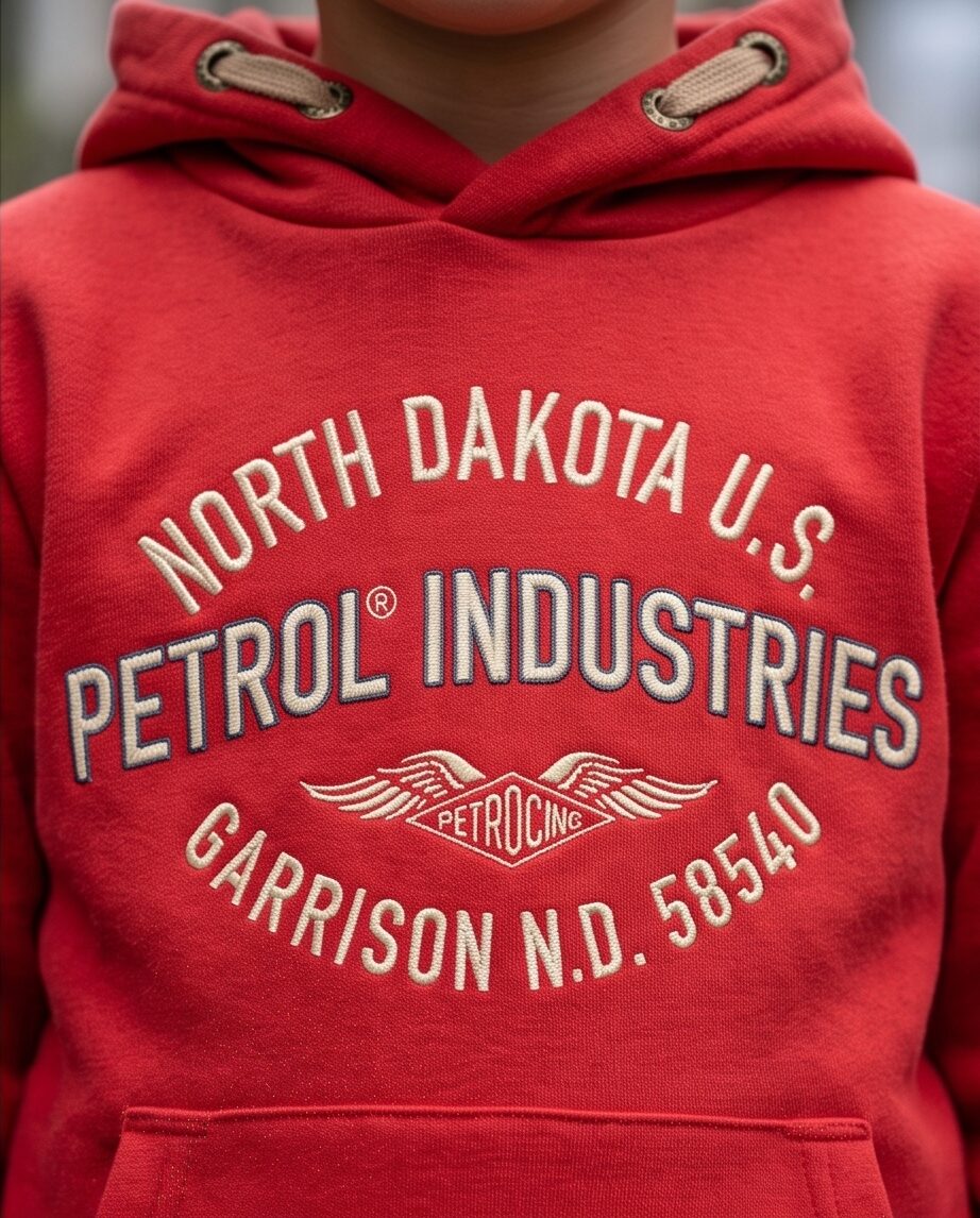 Petrol Hoodie rood North Dakota - Afbeelding 2