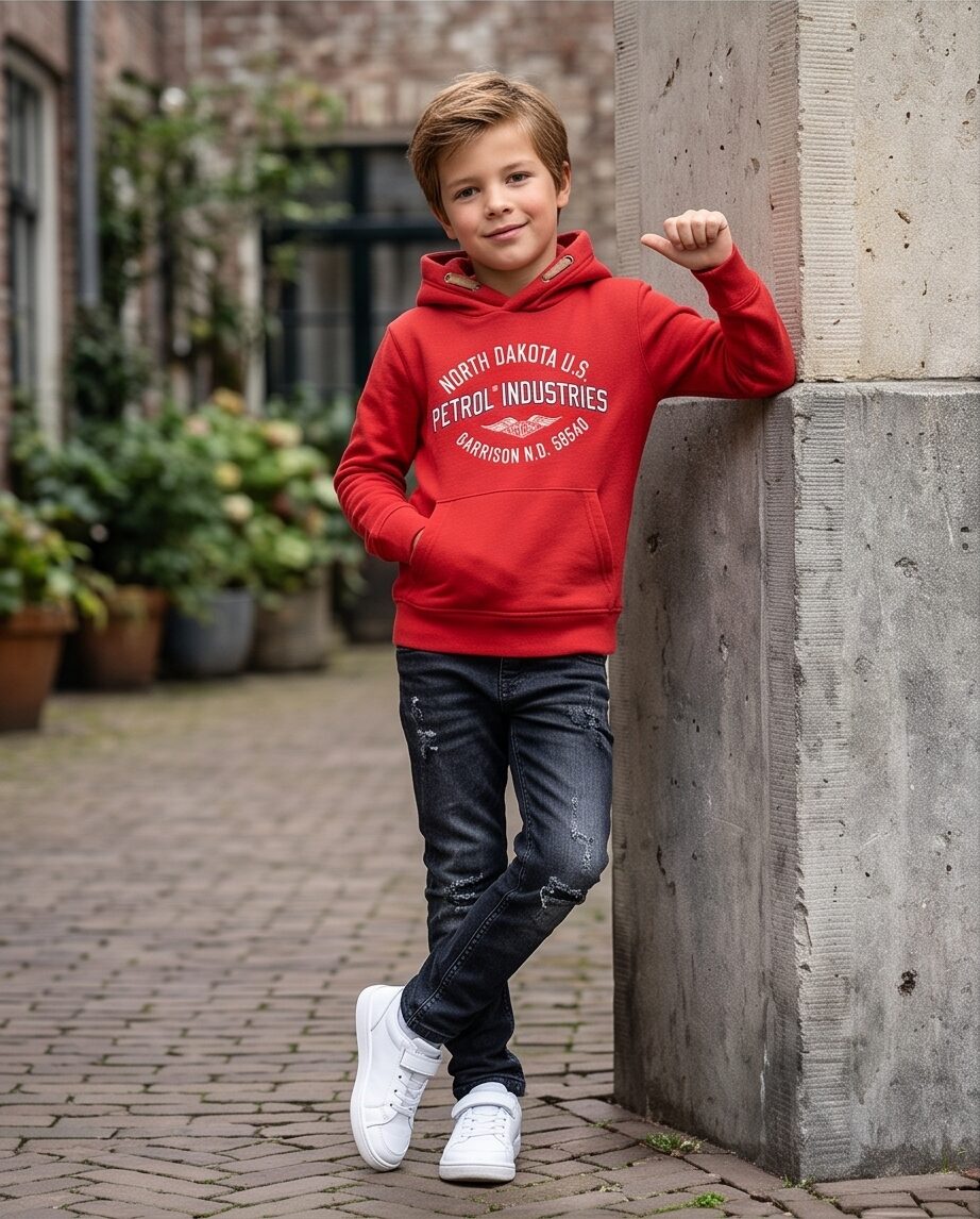 Petrol Hoodie rood North Dakota - Afbeelding 3