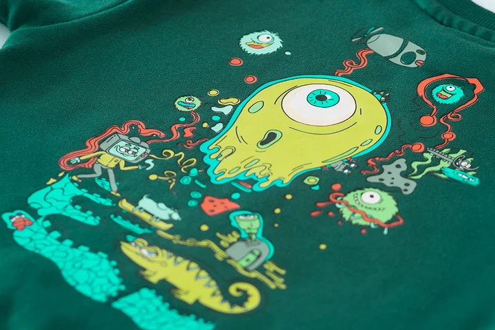 Someone sweater met mooie illustratie op achterzijde Nikko-SB-16-A dark green - Afbeelding 5