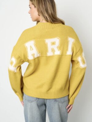 Gebreide Polyestervezel Vrouwen Trui Casual Letters geel